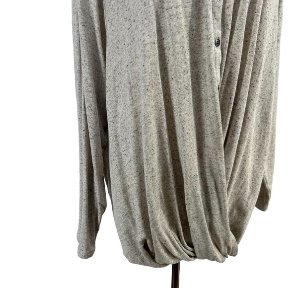 J. Jill Button Front Top Twist Long Sleeve Collared Supima Cotton Womens 3X Gray - Picture 3 of 12